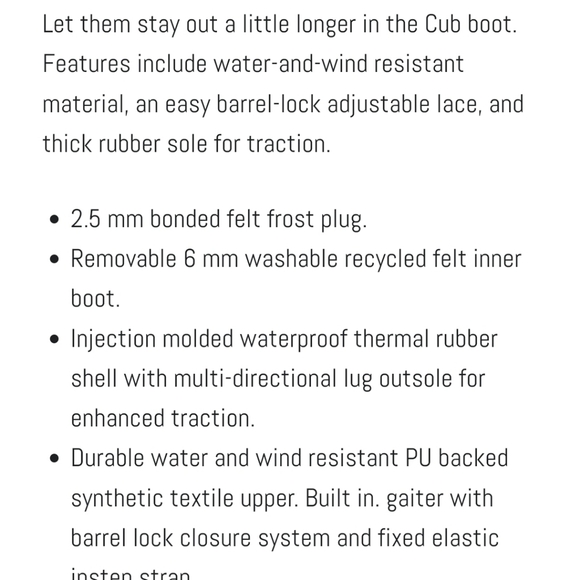 Sorel Kid's Cub Insulated Snow Boot in  Black, sz 8 - Picture 12 of 13